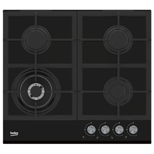 Beko, width 60 cm, black - Built-in Gas Hob