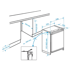 Iebūvējams ledusskapis, Beko / augstums: 82 cm