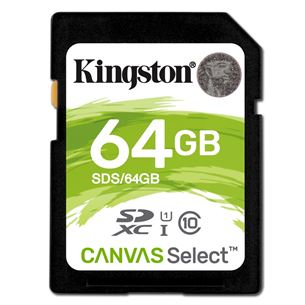 Atmiņas karte Canvas Select SDHC, Kingston / 64GB