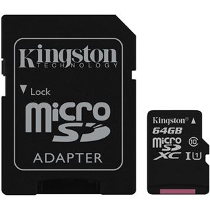 Карта памяти Canvas Select Micro SDXC, Kingston / 64GB