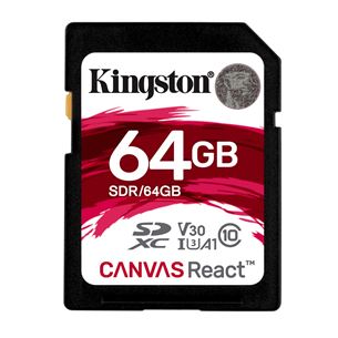 Карта памяти Canvas React SDXC, Kingston / 64GB