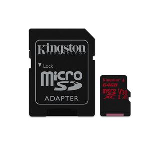 Карта памяти Canvas React Micro SDXC, Kingston / 64GB