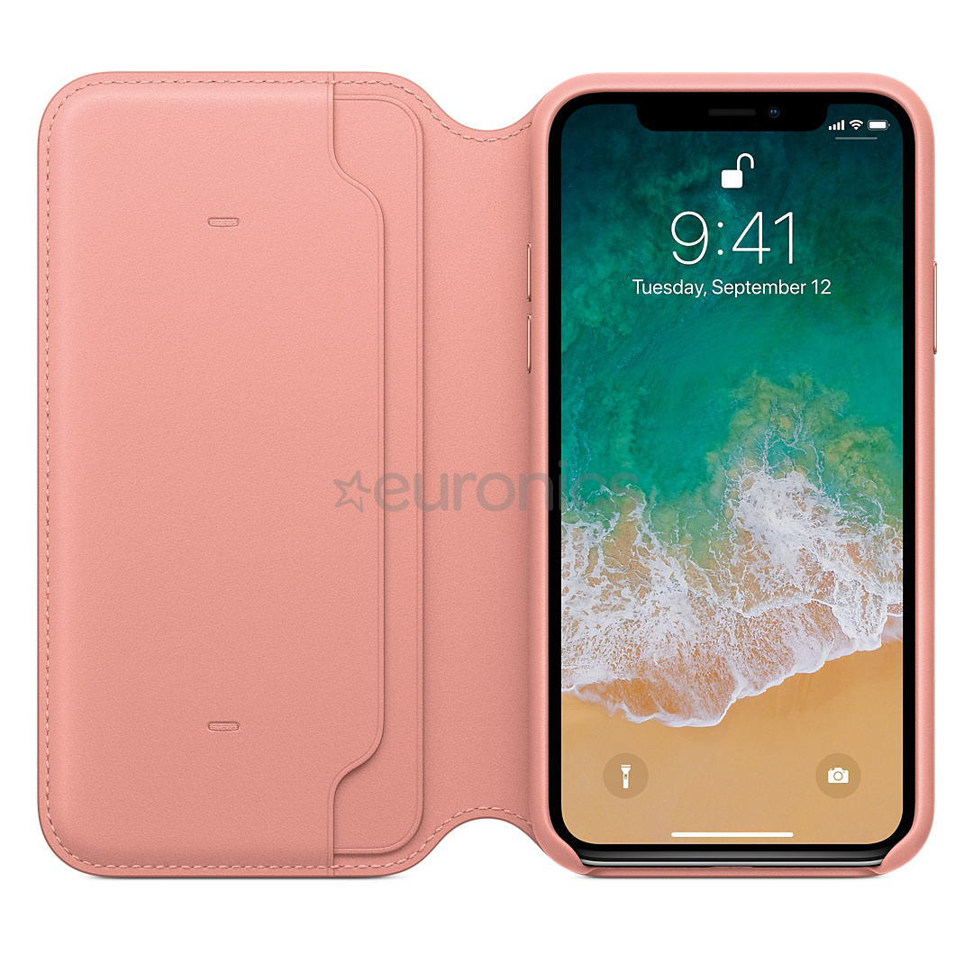 Ādas apvalks folio iPhone X, Apple