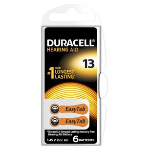 Батарейки для слуховых аппаратов Hearing Aid 13, Duracell / 6 шт