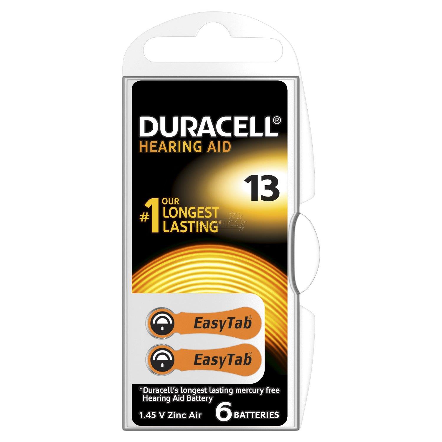 Baterijas dzirdes aparātam Hearing Aid 13, Duracell / 6 gab