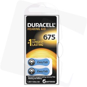 Batteries Hearing aid 675, Duracell / 6 psc