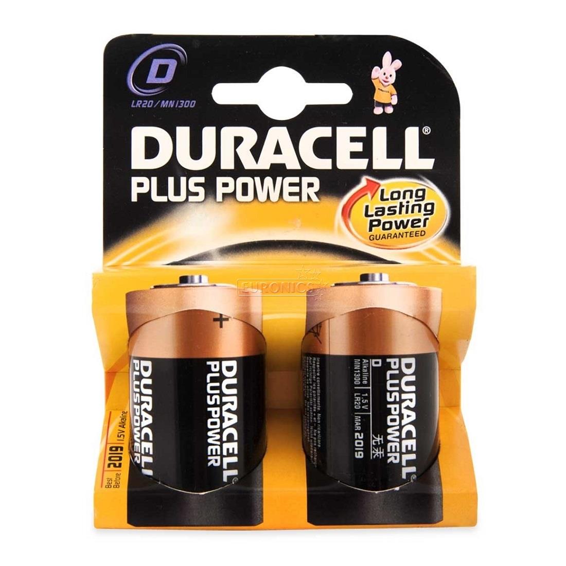 Baterijas D Plus Power, Duracell / 2 gab