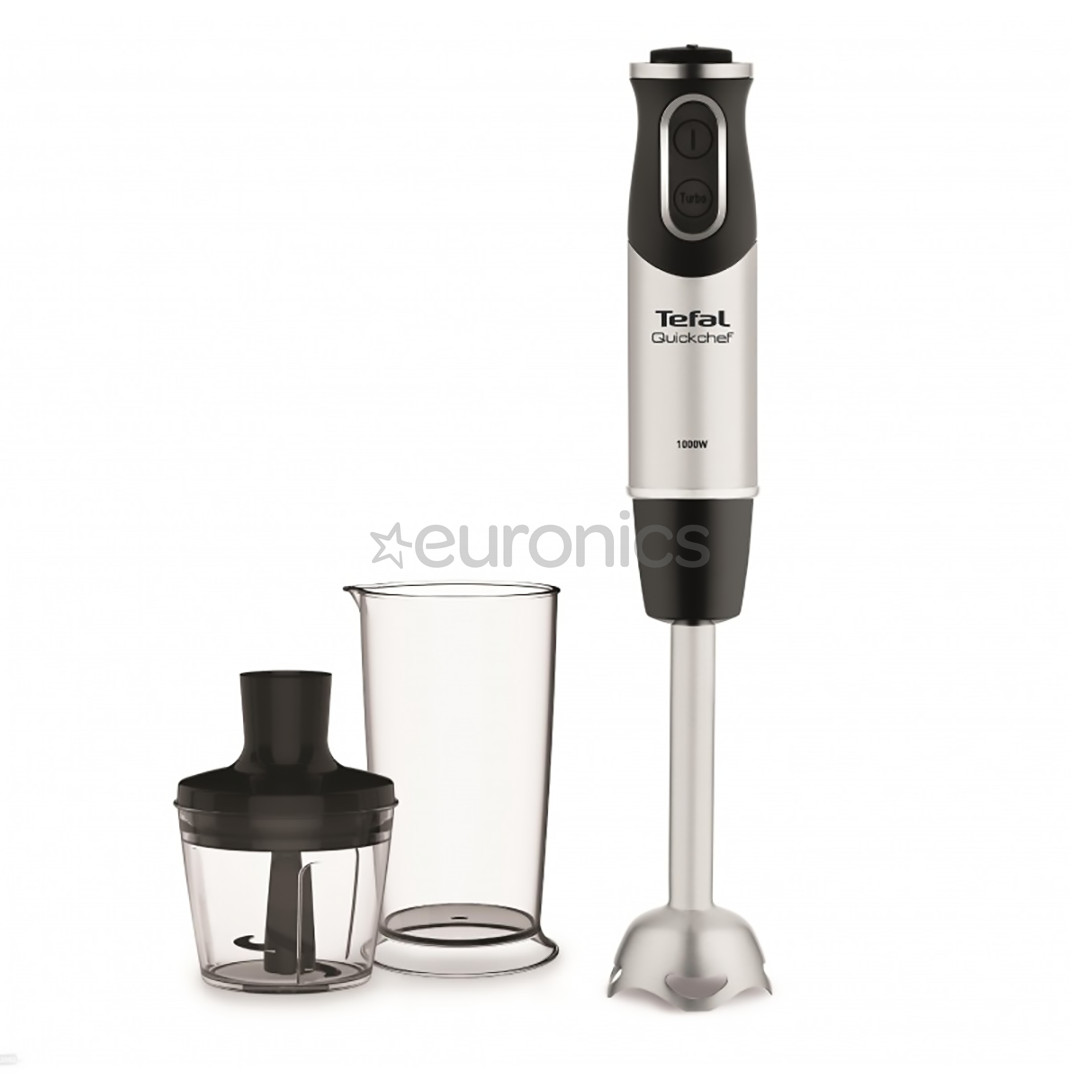 Tefal QuickChef 2in1, 1000 W, melna/nerūsējošā tērauda - Rokas blenderis