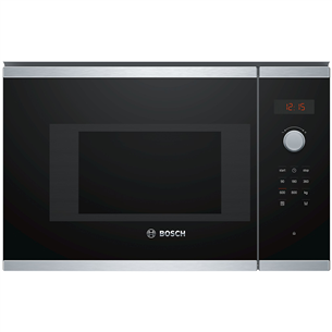 Bosch Serie 4, 20 L, 800 W, black/inox - Built-in Microwave Oven