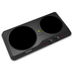 Brock, 2000 Вт, черный - Настольная плитка с двумя инфракрасными конфорками HPI3002