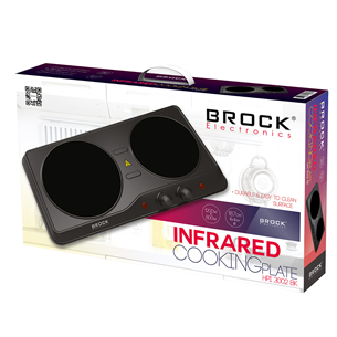 Brock, 2000 W, melna - Infrasarkanā galda plīts