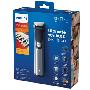 Philips Multigroom series 7000 18 в 1, серебристый/черный - Мультитриммер