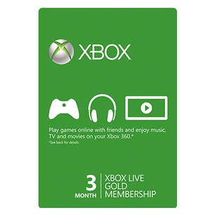 Xbox Live Gold membership card Microsoft (3 months)