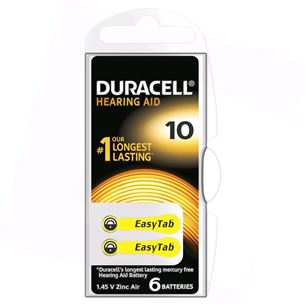 Батарейки для слуховых аппаратов Hearing Aid 10, Duracell / 6 шт