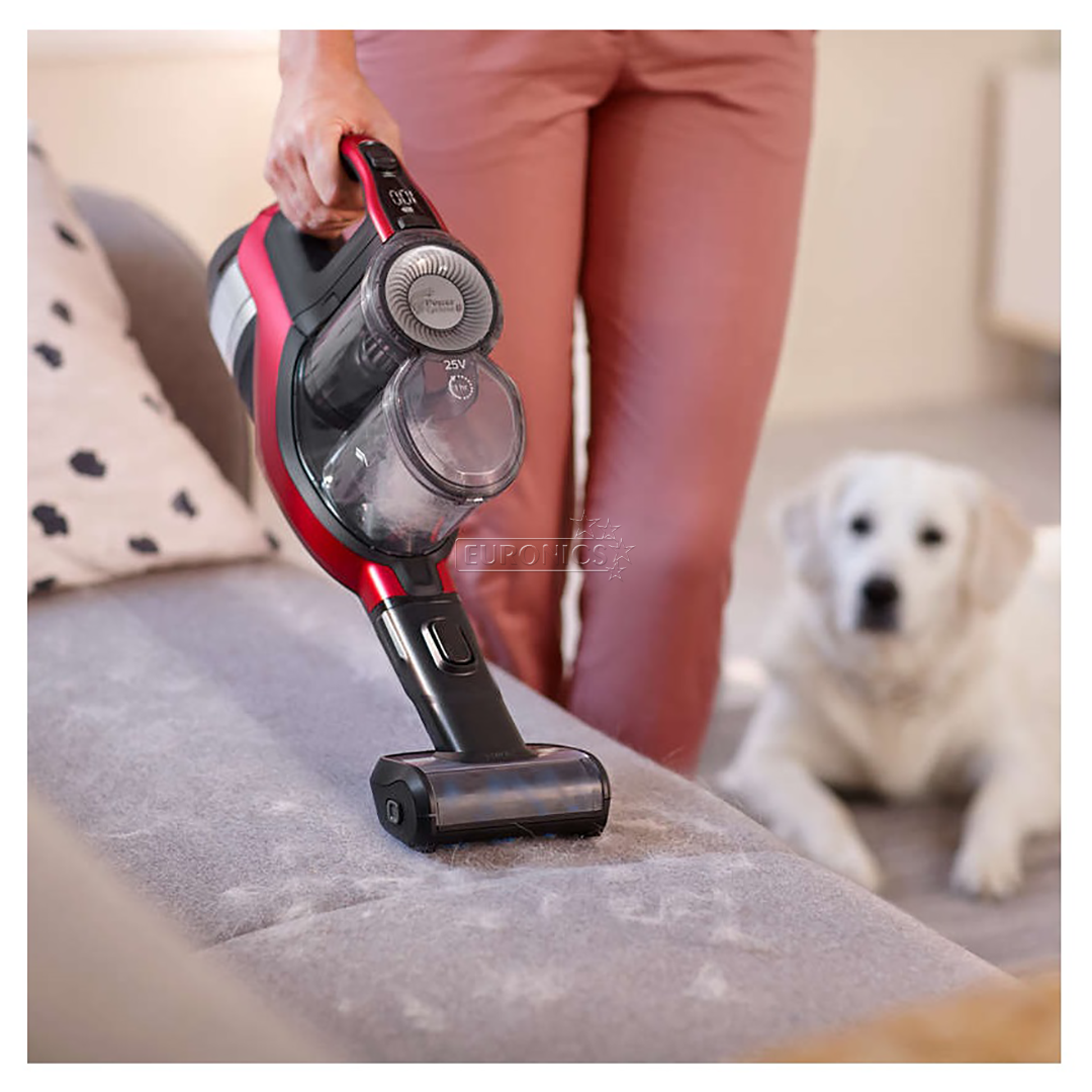 Philips SpeedPro Max, melna/sarkana - Bezvadu putekļu sūcējs