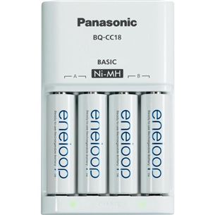 Lādētājs Basic Charger + 4 AA baterijas, Panasonic / 1900 mAh