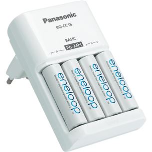 Lādētājs Basic Charger + 4 AA baterijas, Panasonic / 1900 mAh