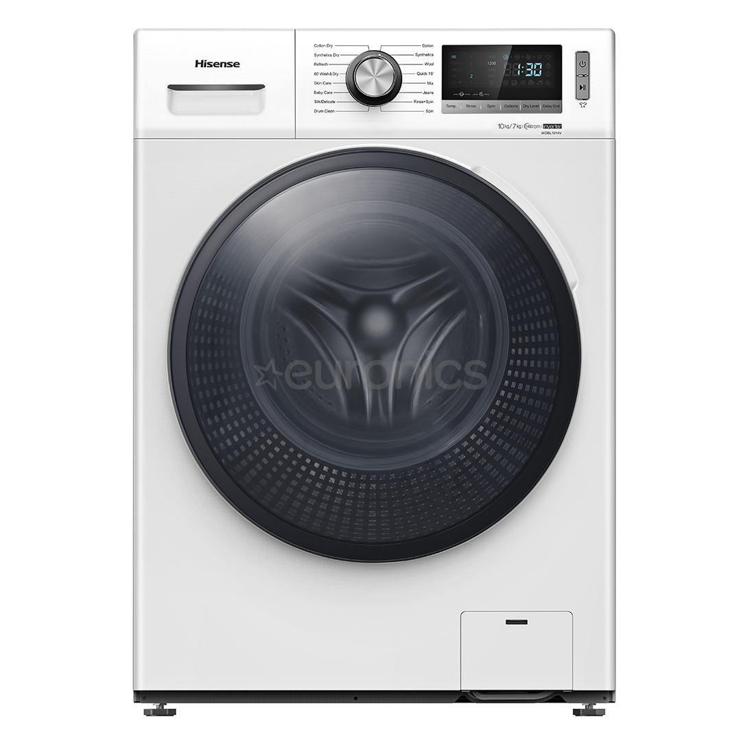 Veļas mazgājamā mašīna ar žāvētāju, Hisense (10 kg / 7 kg)