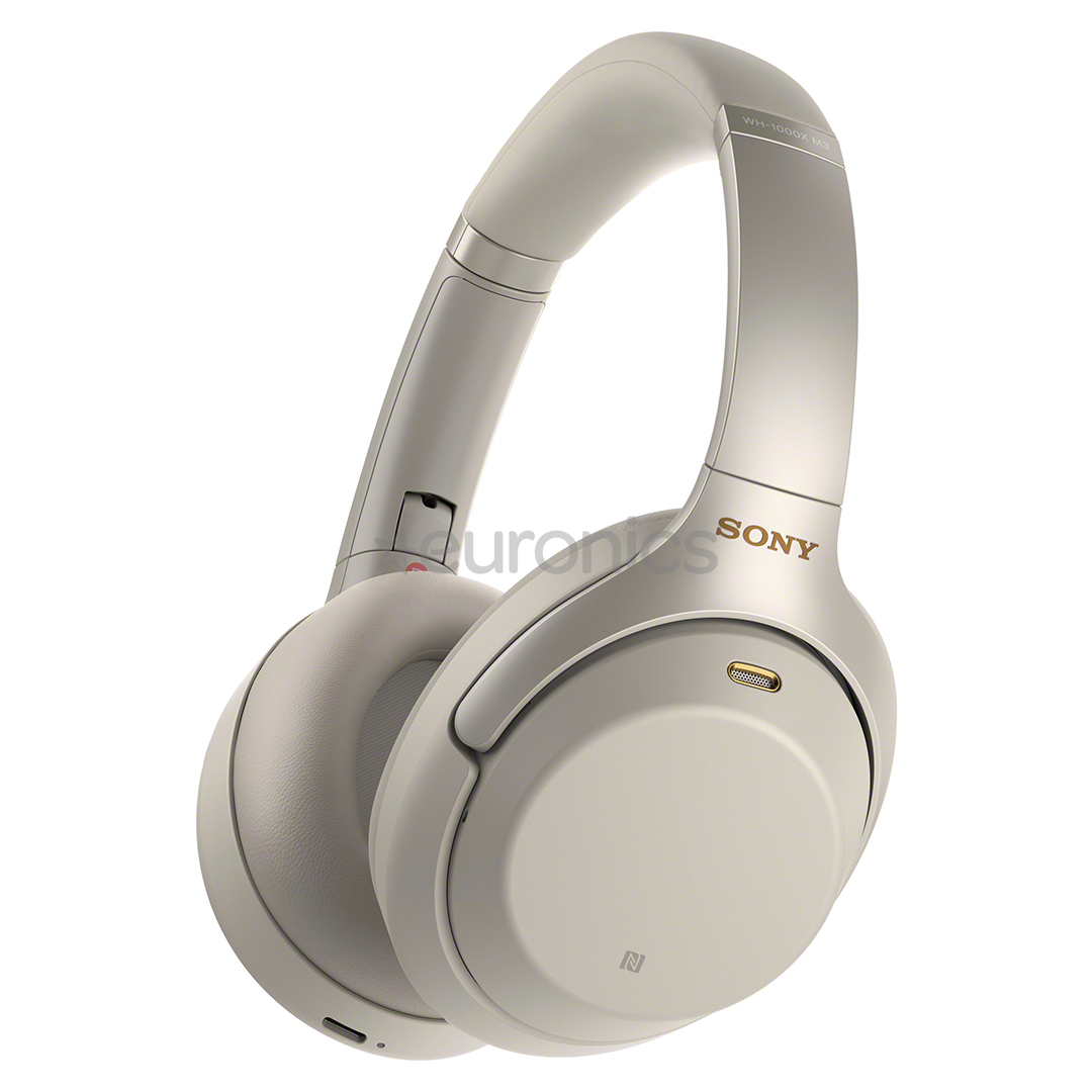 Sony WH-1000XM3, серебристый - Накладные беспроводные наушники