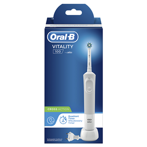 Braun Oral-B Vitality 100, белый/серый - Электрическая зубная щетка