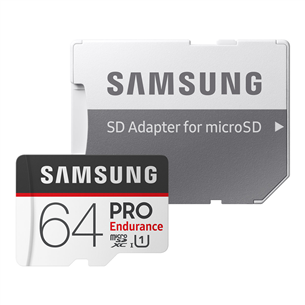 Atmiņas karte MicroSDXC Pro Endurance+ adapteris, Samsung (64GB)