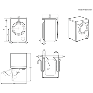 Veļas mazgājamā mašīna ar žāvētāju, Electrolux (8 kg / 6 kg)