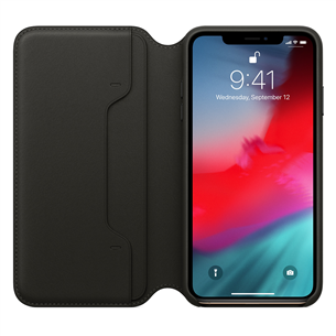 Ādas apvalks folio priekš iPhone XS, Apple