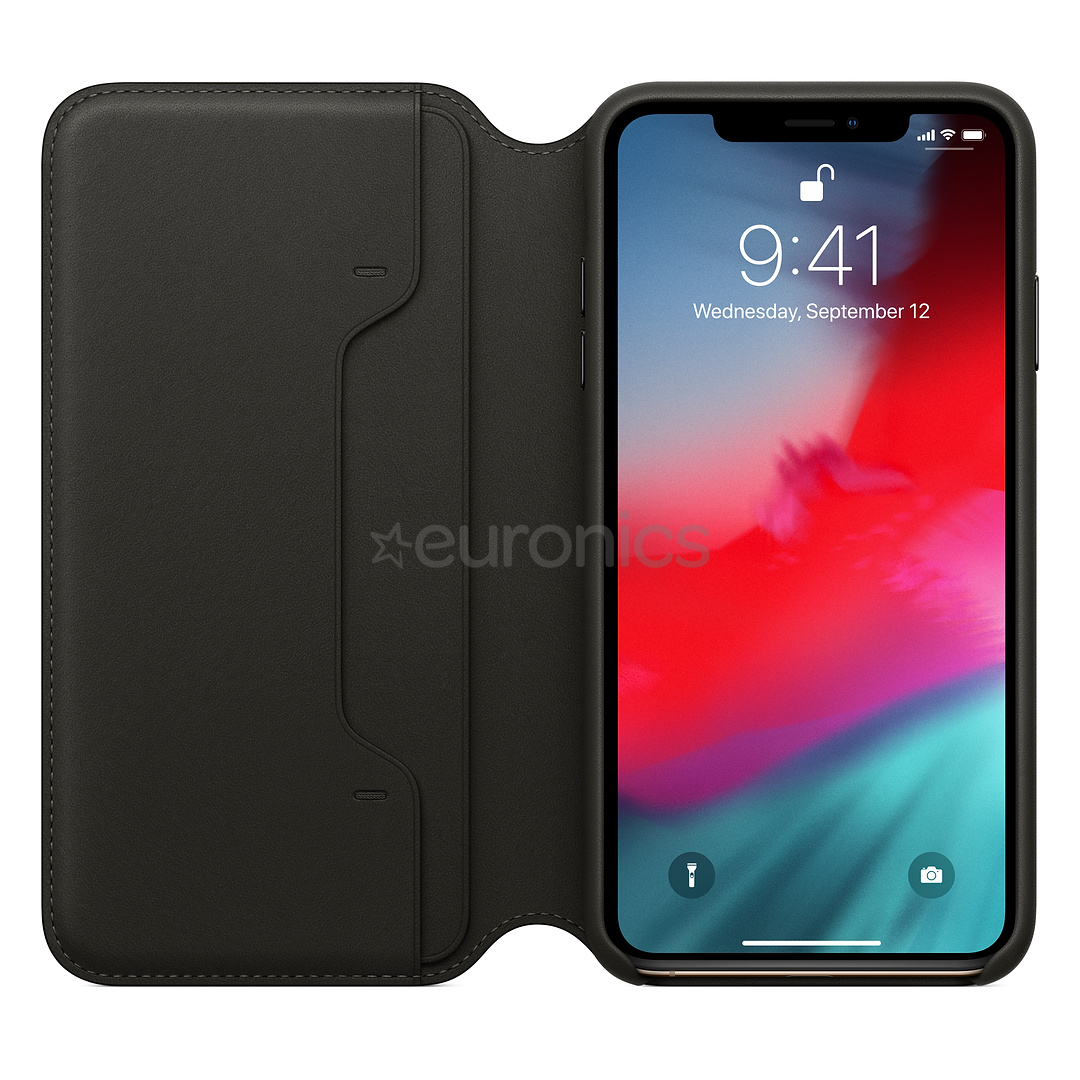 Ādas apvalks folio priekš iPhone XS, Apple