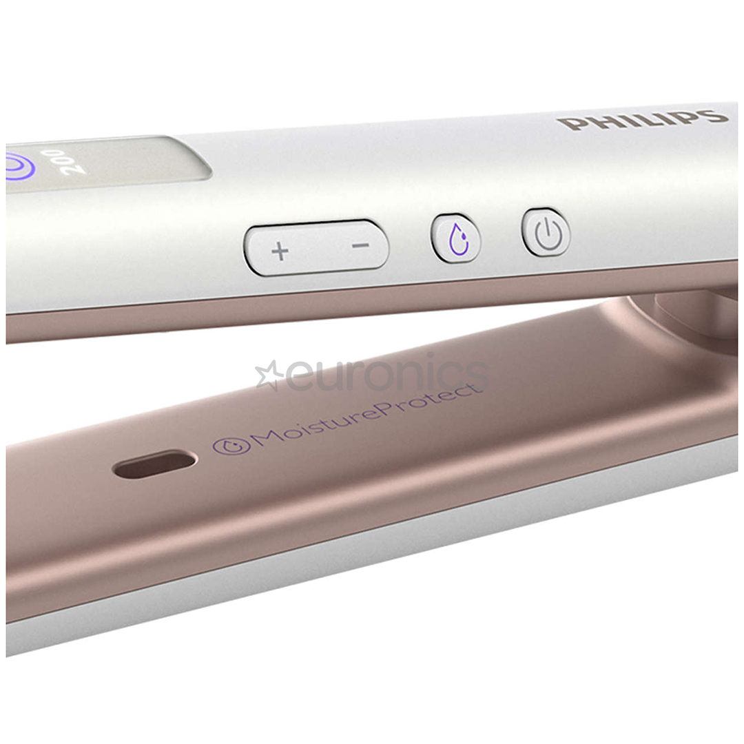 Philips MoistureProtect, līdz  200 °C, balta/vara - Matu taisnotājs