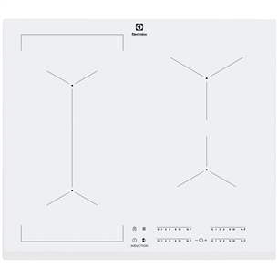 Electrolux, EcoTimer, width 59 cm, frameless, white - Built-in Induction Hob EIV63440BW