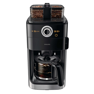 Philips Grind & Brew, water tank 1.2 L, black/silver - Coffee maker with grinder HD7769/00