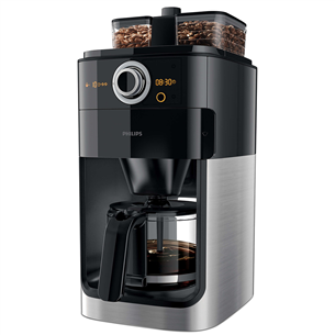 Philips Grind & Brew, water tank 1.2 L, black/silver - Coffee maker with grinder