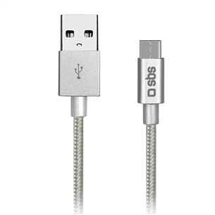 SBS, USB-A - USB-C, garums 1.5m, pelēka – Vads