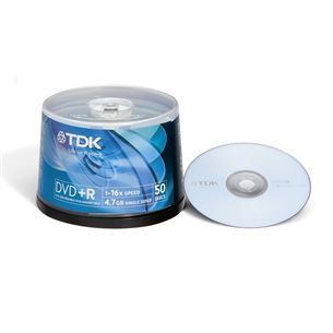 Diski DVD+R, TDK / 4,7GB / 50 gab