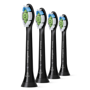 Philips Sonicare W Optimal White, 4 gab., melna - Uzgaļi elektriskajai zobu birstei HX6064/11