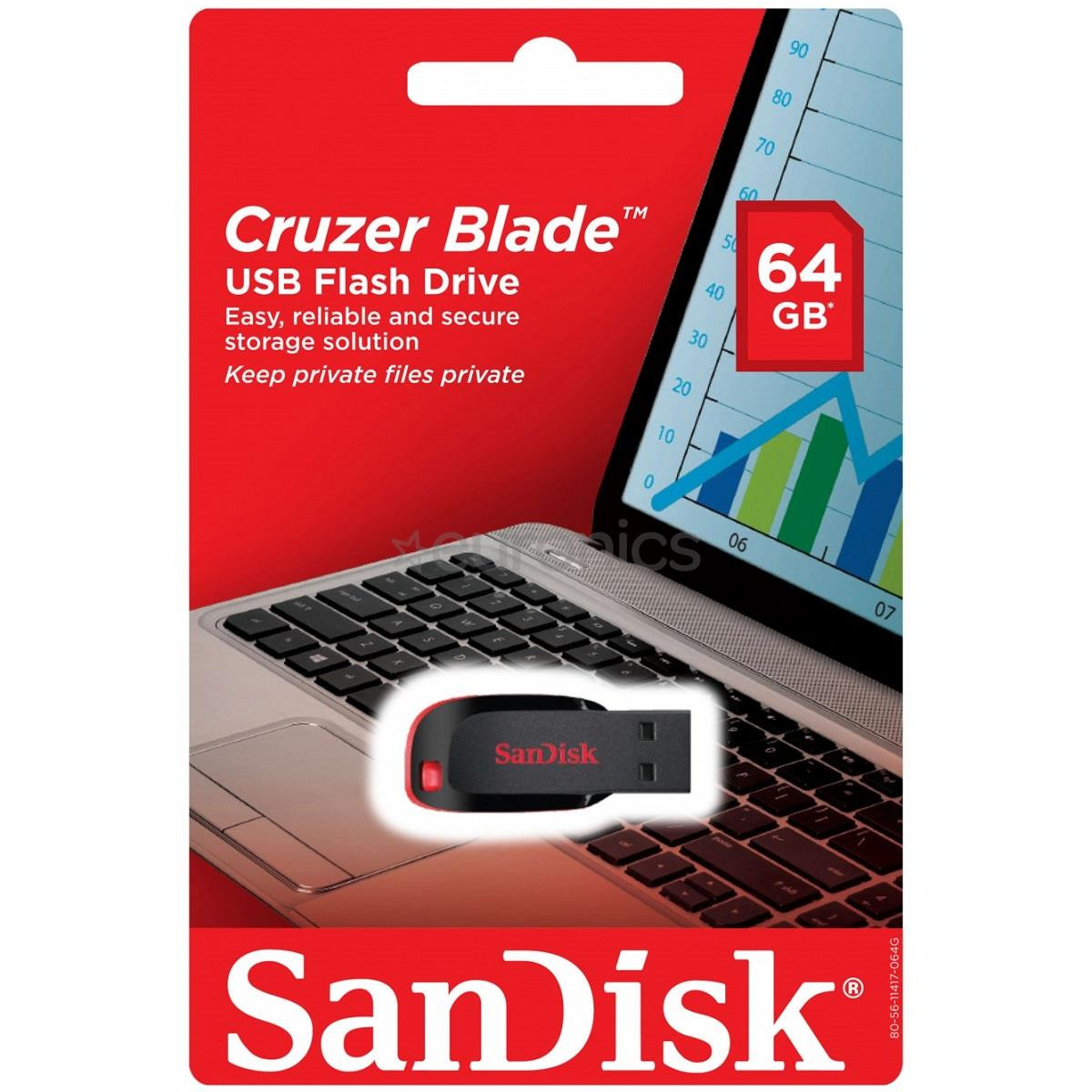 SanDisk Cruzer Blade, USB-A, 64 GB, black - Memory stick