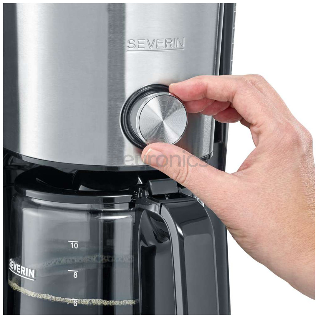 Severin, water tank 1.25 L, black/silver - Coffee maker