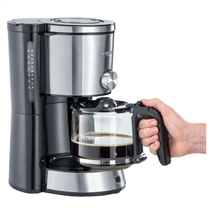 Severin, ūdens tvertne 1.25 L, melna/sudraba - Kafijas automāts ar filtru
