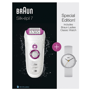 Epilators Silk-épil 7 Wet & Dry, Braun + Braun pulkstenis