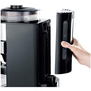 Severin, melna/nerūsējošā tērauda - Kafijas automāts ar filtru un dzirnaviņām