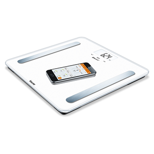 Beurer, up to 180 kg, white - Diagnostic bluetooth scale