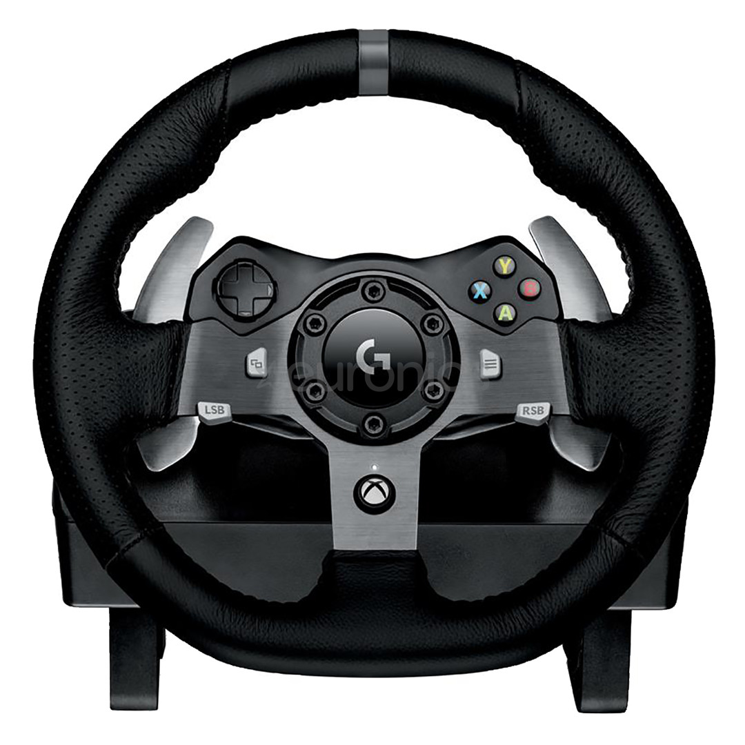 Logitech G920 + Driving Force Shifter, Xbox Series X|S, Xbox One un PC, melna - Spēļu kontrolieris