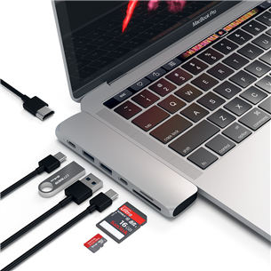 Satechi, USB C MacBook Pro, pelēka - Adapteris