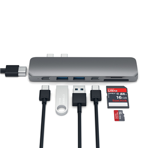 Satechi, USB-C MacBook Pro/Air, серый - Хаб