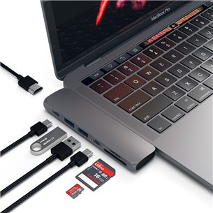 Satechi, USB-C MacBook Pro/Air, pelēka - Adapteris