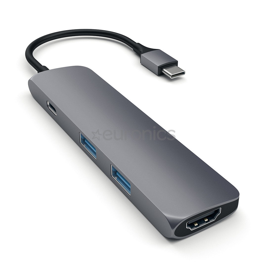 Satechi Multi-port 4K, USB C, pelēka - Adapteris