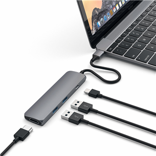 Satechi Multi-port 4K, USB C, pelēka - Adapteris