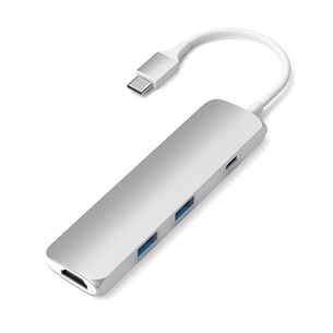 Satechi 4K, USB C hub, grey/white - Adapter