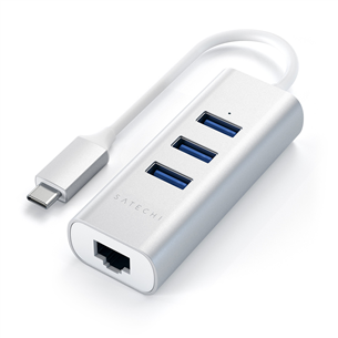 Satechi, USB C + Gigabit Ethernet, pelēka/balta - Adapteris