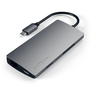 Satechi USB-C hub Multi-Port 4K Gigabit Ethernet, gey - Adapter